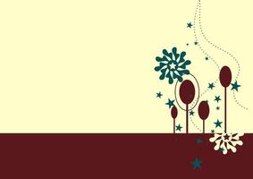 Floral Abstract Background in Cream and Dark Red Illustration vector