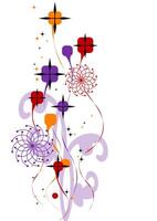 Elegant Floral Abstract Pattern in White - Minimalist Botanical Backgroun vector