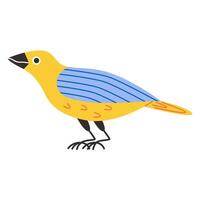 Spring colorful bird illustration. Cartoon illustration in childish style isolated on white background. vector