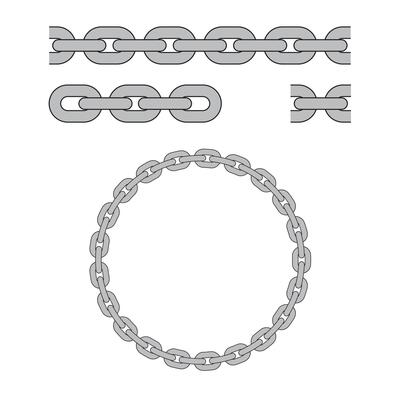 Illustration of silver chain, brushes for design