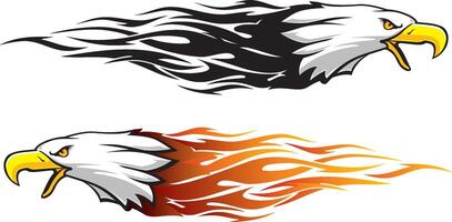 Bald Eagle Flame Fury Horizontal vector