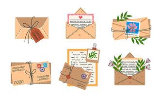 assorted envelopes and letters collection vector