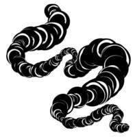 Abstract background with wave-like circular lines in the form of a zigzag. Dynamic abstract v design. Black and white spots, Layered lines. Curved smooth shape on a white background vector