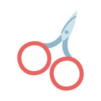 Miniature craft scissors. Sharp scissors with round handles. For making handmade products. Flat color illustrations. For infographics, templates, packaging design, online stores, and workshops vector