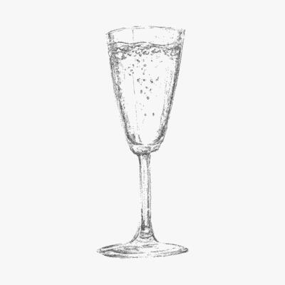 Elegant Italian style cocktail, drink illustrated with vintage ink sketch and noisy gritty dot halftone texture. Retro pop art stipple effect for cozy cafes and bars.