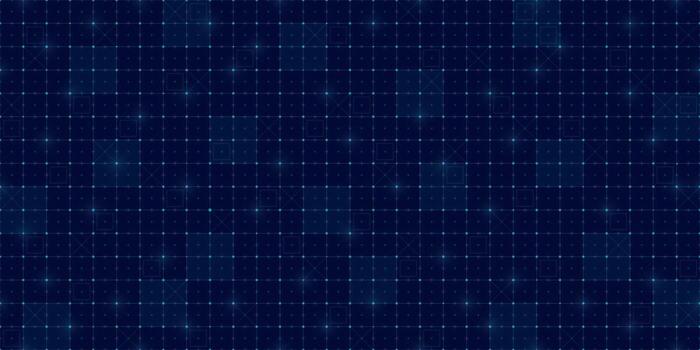 Futuristic HUD grid background with tech lines, radar patterns and digital mesh. Scifi interface with AI data, seamless blueprint elements and cyber UI design. Ideal for games, dashboards or VR. vector