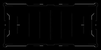 Futuristic tech HUD interface with clean glitch overlay. Cyberpunk style UI for drone control or sci fi game. Includes digital radar, target frame, data layout, and sleek tactical screen elements. vector