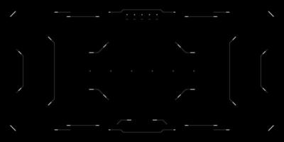 HUD overlay with cyberpunk UI for drone or sci fi interface. Futuristic glitchy tech dashboard. Target reticle digital distortion, FPV cockpit layout and binary code elements. vector