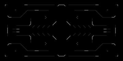 Futuristic HUD overlay with glitchy cyberpunk UI. Reticle drone interface, binary code, digital distortion and sci fi control elements. screen layout for tech, VR or cybersport scene. vector