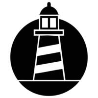 Coastal Lighthouse Silhouette Graphics vector