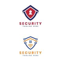 Security Home technology logo design modern minimal concept vector
