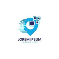 location data moving creative technology logo design point gps sign vector