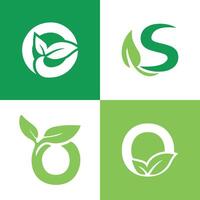 leaf logo letter mark logo collection bundle design concept vector
