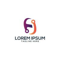 tech business logo design concept letter H mark creative modern minimal vector