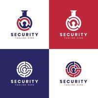 lab security maze security creative logo design modern minimal concept vector