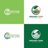 organic farm logo design modern minimal concept farming natural creative vector