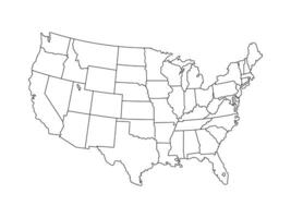 Outline Map of the Contiguous United States for Educational and Geographical Use. vector