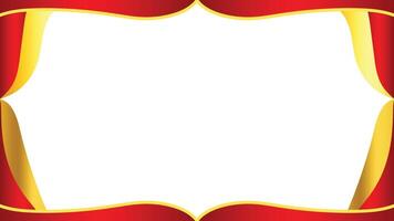 Elegant Red and Gold Ribbon Border with Blank White Center. Modern border and frame design. Suitable for Invitations, certificates, awards, templates, banners, posters, cards. vector
