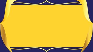 Yellow Retro Frame with Ribbon Over Blue Background vector