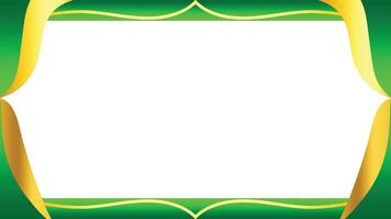 Sophisticated Emerald and Gold Abstract Flowing Background. Contemporary Ornamental Border and Frame Design. vector
