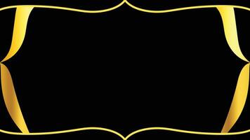 Elegant Black Background With Golden Frame and Curves for Luxury Design. Modern border and frame design. Suitable for Invitations, certificates, awards, templates, banners, posters, cards. vector