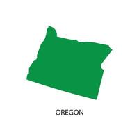 Illustration of Oregon state in a green silhouette style isolated on a white background. Ideal for educational, geographic, and design-related projects that require a clear representation of Oregon. vector