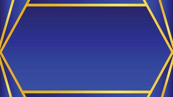 Elegant Blue and Gold Geometric Frame Design Background for Presentations or Graphics vector