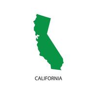 a green silhouette outline of the state of California set against a plain white background. It perfectly illustrates the geographical shape of this prominent West Coast U.S. state. vector