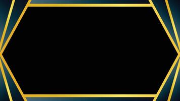 Elegant Black and Gold Geometric Hexagonal Frame Design for Creative Projects vector