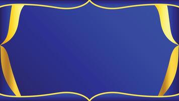 Elegant Blue Background with Golden Ribbon Border for Decorative Design vector