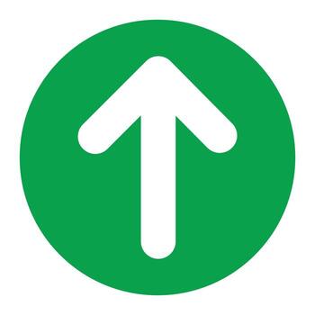 verde circulo firmar presentando un hacia arriba señalando flecha para navegación y direcciones vector