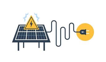 Solar panel and sun icon, autonomous electricity, source of energy vector