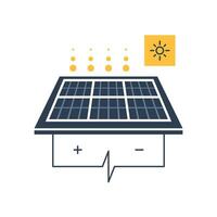 autonomous electricity, source of energy,Solar panel and sun icon vector