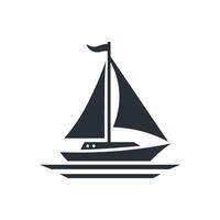 Sailboat flat icon. vector