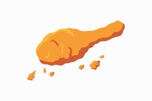 crispy chicken icon flat design vector