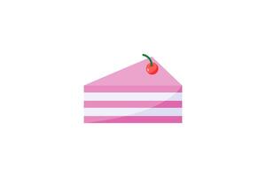cake with cherry icon flat design vector