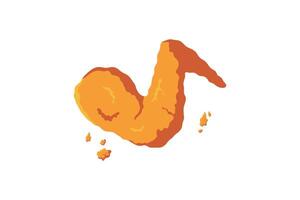 crispy chicken wing icon flat design vector