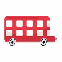 English red double decker bus on a white background. vector