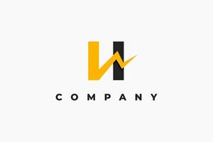 letter h power lightning or electricity logo vector