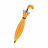 Cute yellow closed umbrella. Illustration on a white background vector