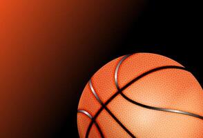 A bold graphic features a large, orange basketball with black lines vector