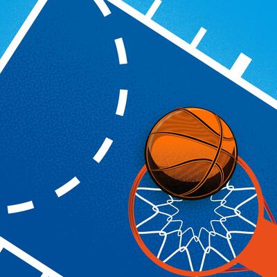 Stylized image depicting the curved lines resembling a basketball's contour lines