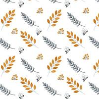 Autumn ornament for clothes and textiles with leaves and berries vector