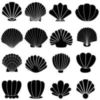 Seashell icon set. Shell illustration sign collection. conch symbol. Sea Life web icons design. vector