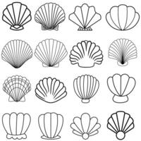 Seashell icon set. Shell illustration sign collection. conch symbol. Sea Life icons. vector