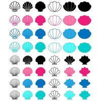 Seashell icon set. Shell illustration sign collection. conch symbol. vector