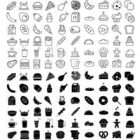 Set of line icons of fast food for modern concepts, web and apps. vector