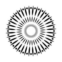 Starburst, sunburst element. Radial, radiating lines. Circular, concentric lines. Starburst, sunburst element. vector