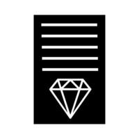paper document with diamond isolated icon illustration design black and white vector