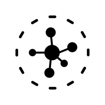 Molecule icon design template on white background for graphic and web design. vector